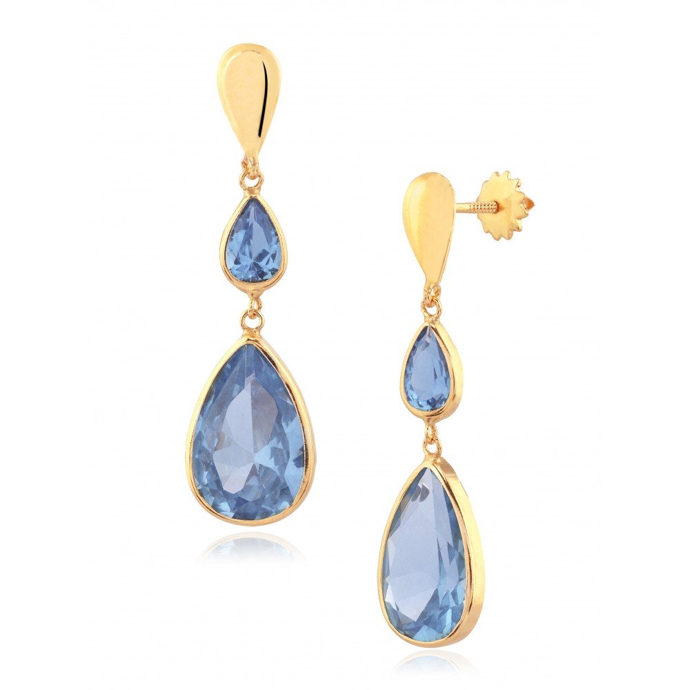 BRINCO GOTA OURO 18K ZIRCÔNIA