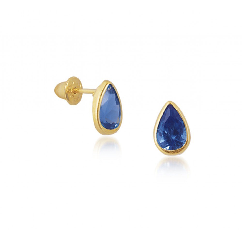 BRINCO GOTA OURO 18K ZIRCÔNIA