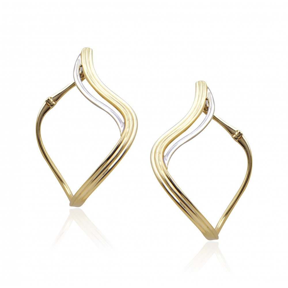 BRINCO OURO AMARELO E BRANCO 18K