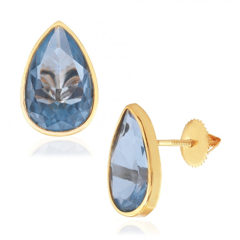 BRINCO GOTA OURO 18K ZIRCÔNIA
