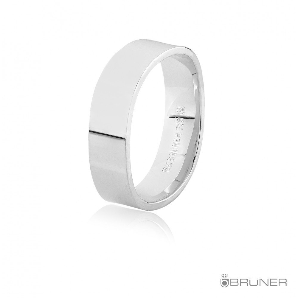 ALIANÇA OURO BRANCO 18K SINUOSA ANATÔMICA