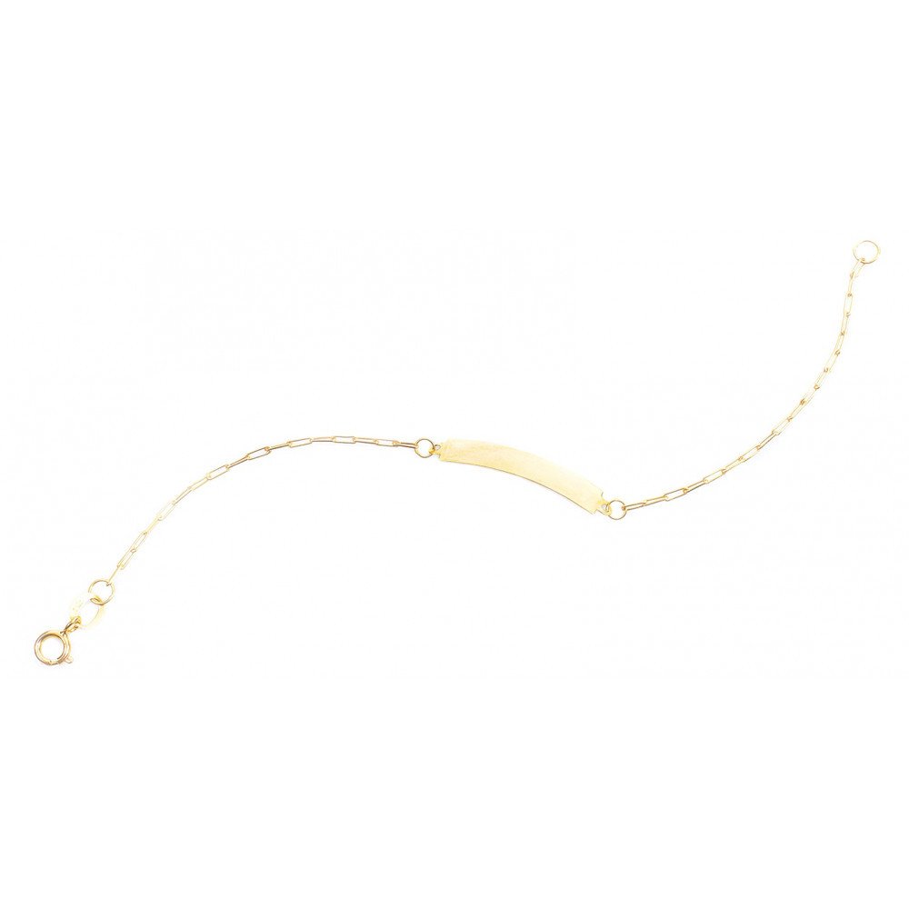 PULSEIRA INFANTIL EM OURO 18K COM PLACA