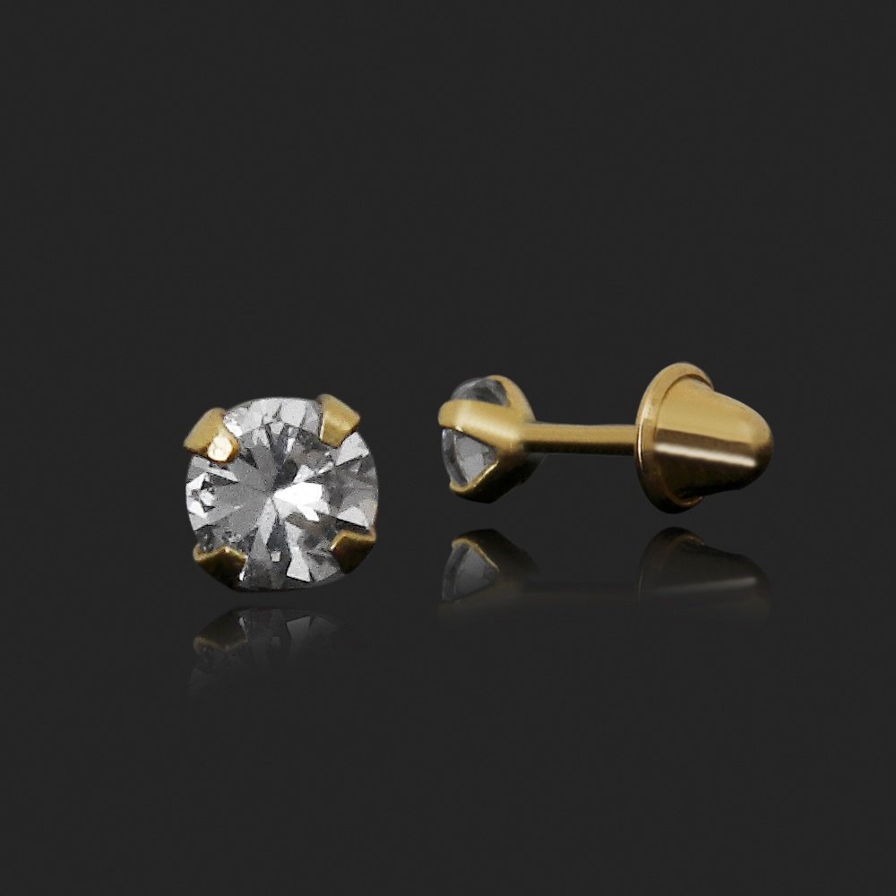 BRINCO FIXO OURO 18K COM ZIRCONIA BRANCA