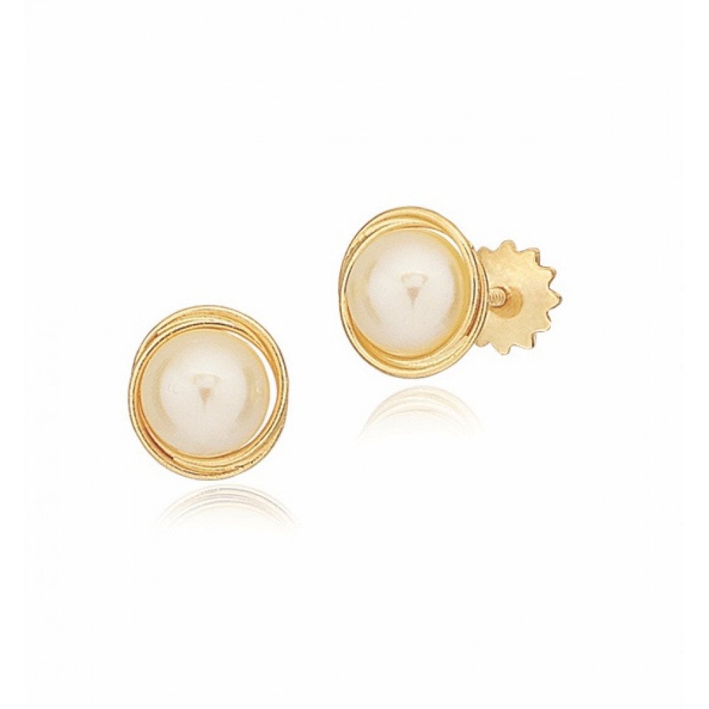 BRINCO ROCOCÓ OURO 18K E PÉROLA