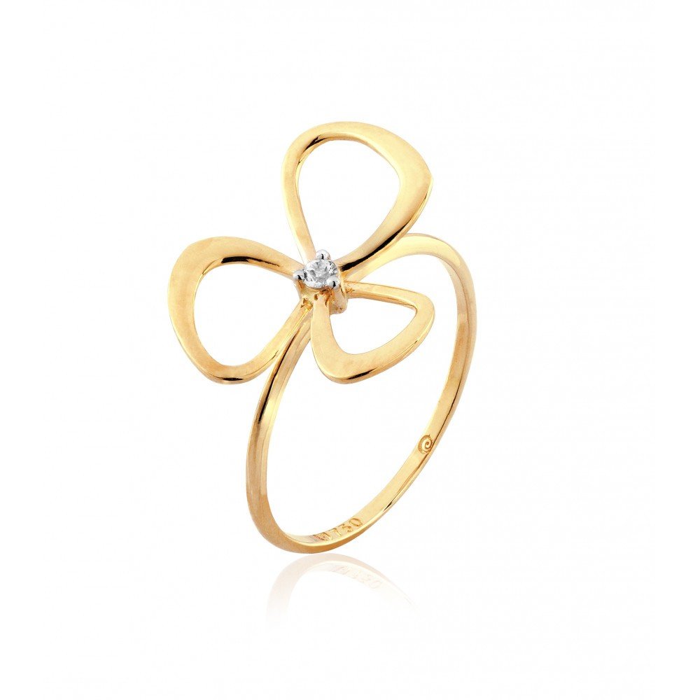 ANEL OURO 18K TOPAZIO BRANCO