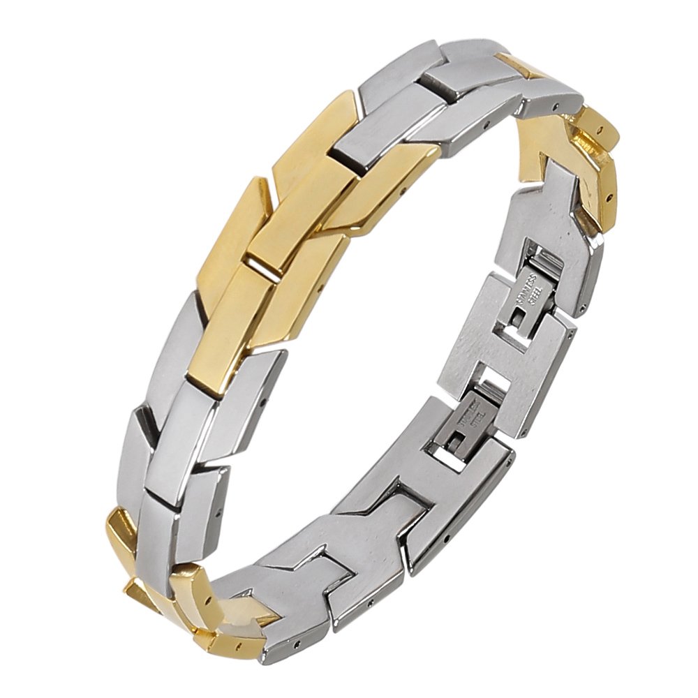 PULSEIRA ITALIANA EM AÇO TRABALHADA