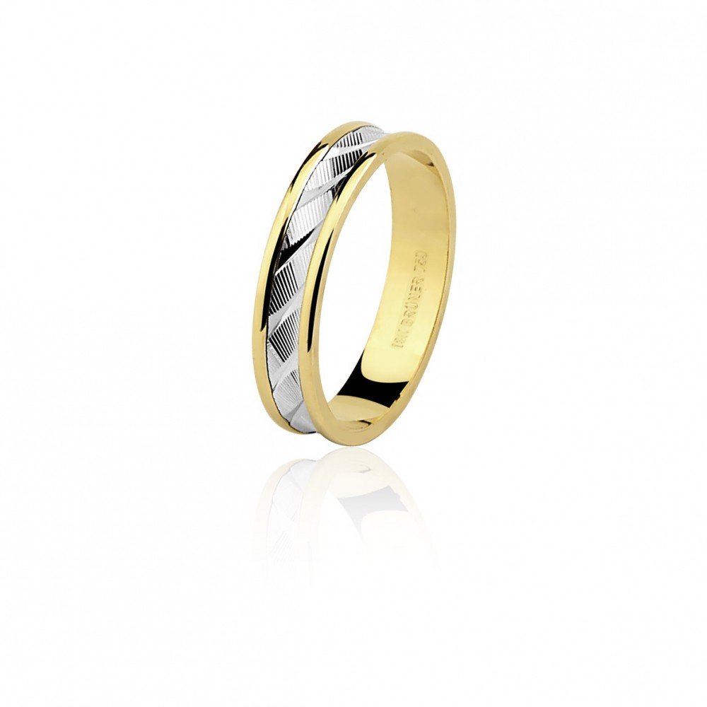 ALIANÇA OURO AMARELO E OURO BRANCO 18K