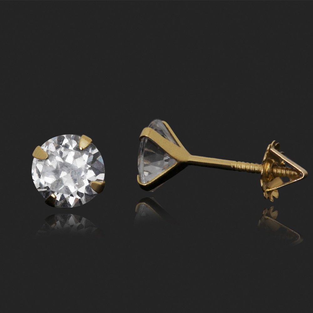 BRINCO FIXO OURO 18K COM ZIRCONIA BRANCA