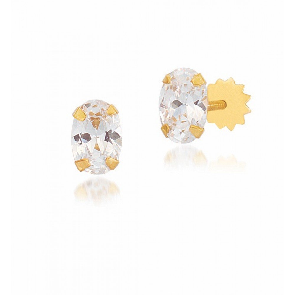 BRINCO OURO 18K ZIRCÔNIA