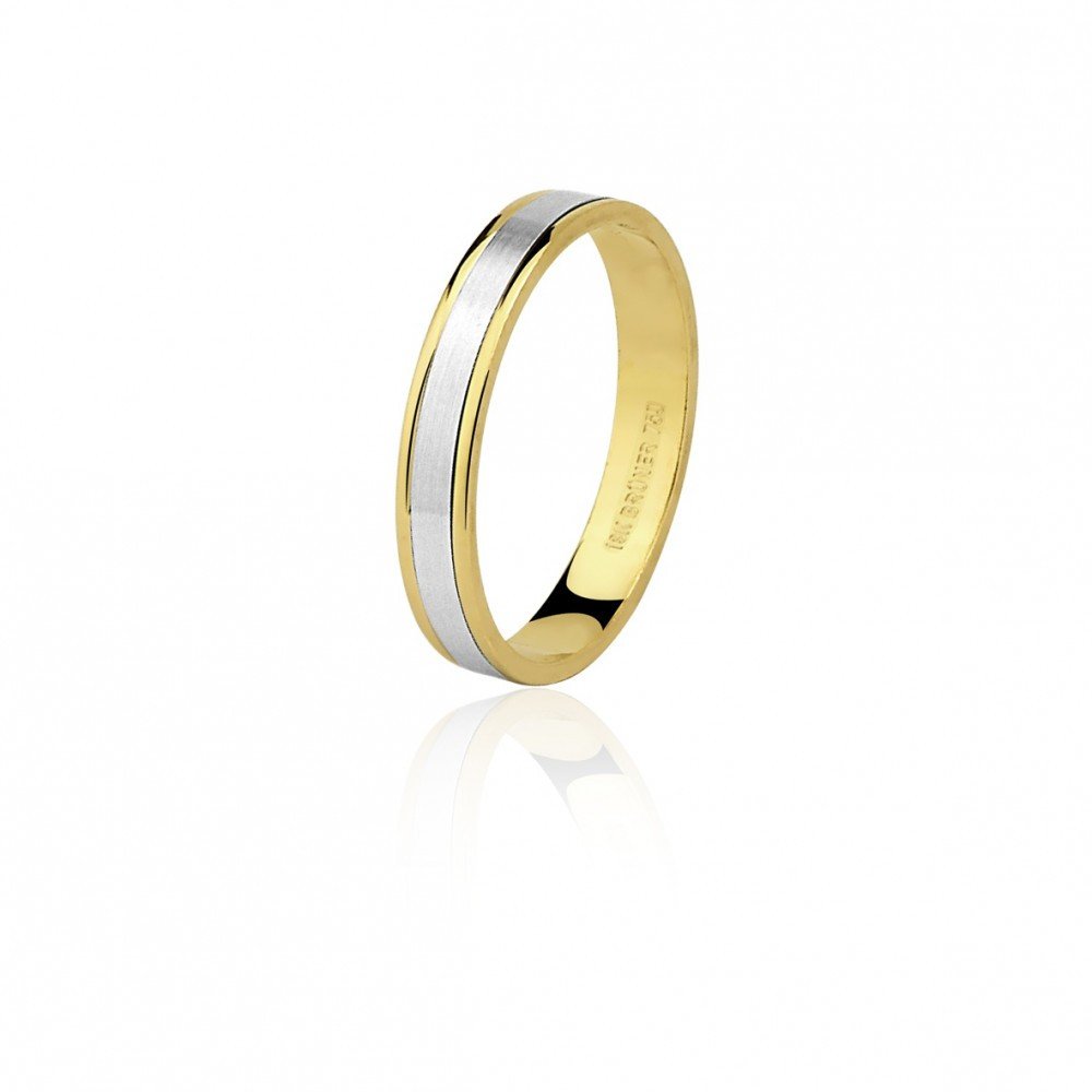 ALIANÇA OURO AMARELO E OURO BRANCO 18K