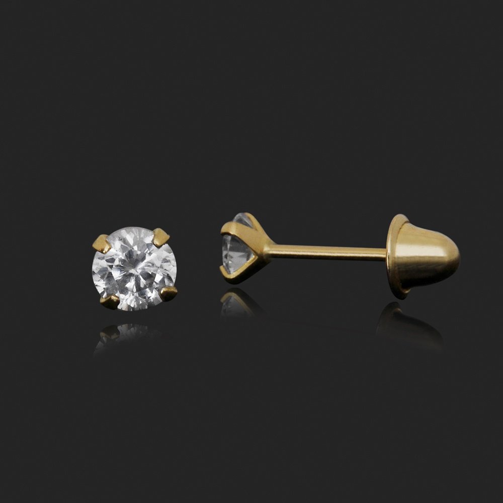 BRINCO FIXO OURO 18K COM ZIRCONIA BRANCA