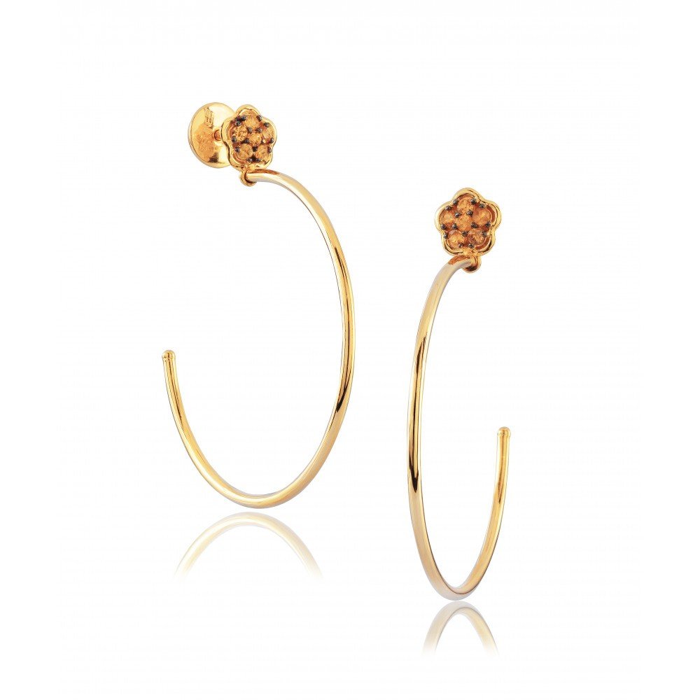 BRINCO OURO 18K COM SAFIRA AMARELA