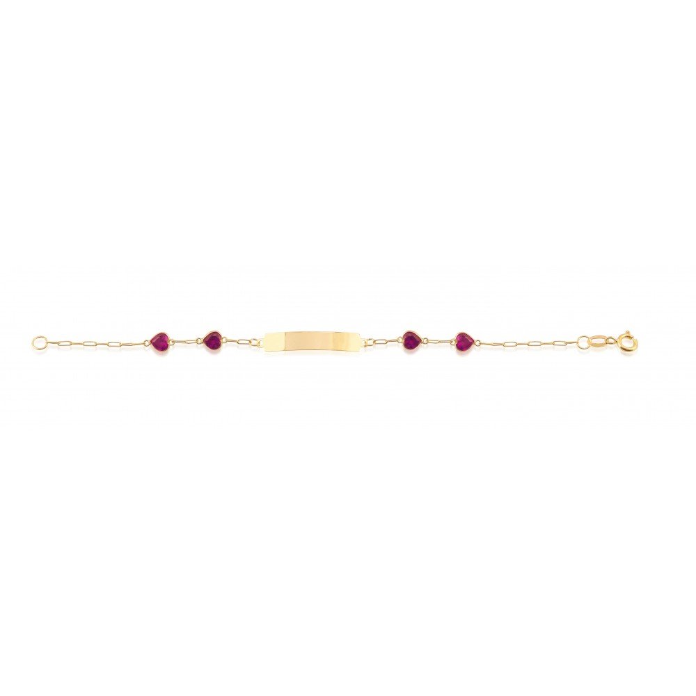 PULSEIRA INFANTIL OURO 18K ZIRCÔNIA