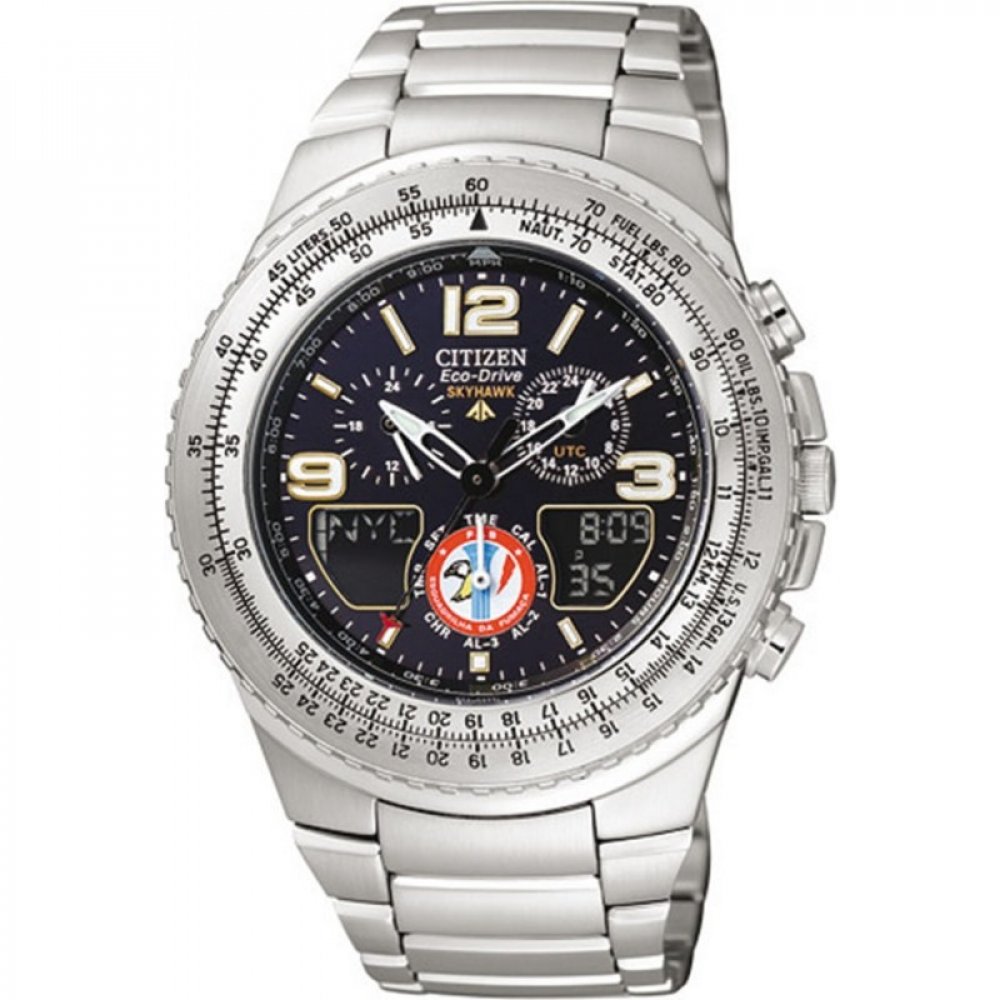 RELÓGIO CITIZEN ECO-DRIVE SKYHAWK ESQUADRILHA DA FUMAÇA.