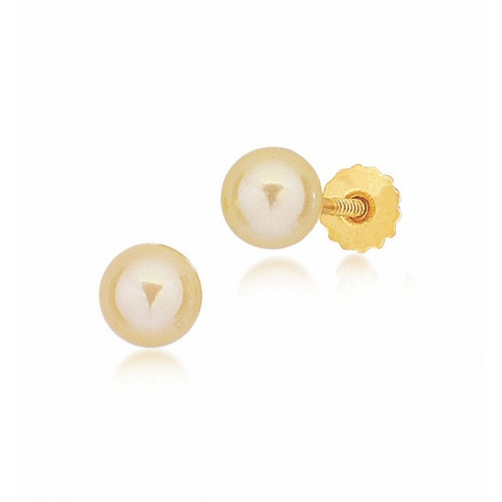BRINCO TRADICIONAL OURO 18K E PÉROLA