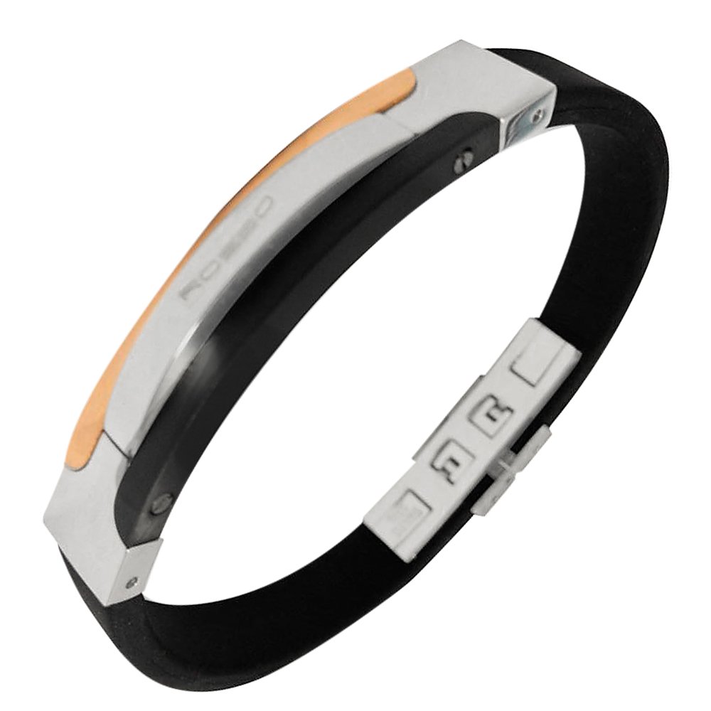 PULSEIRA MODELO ITALIANA EM SILICONE E AÇO