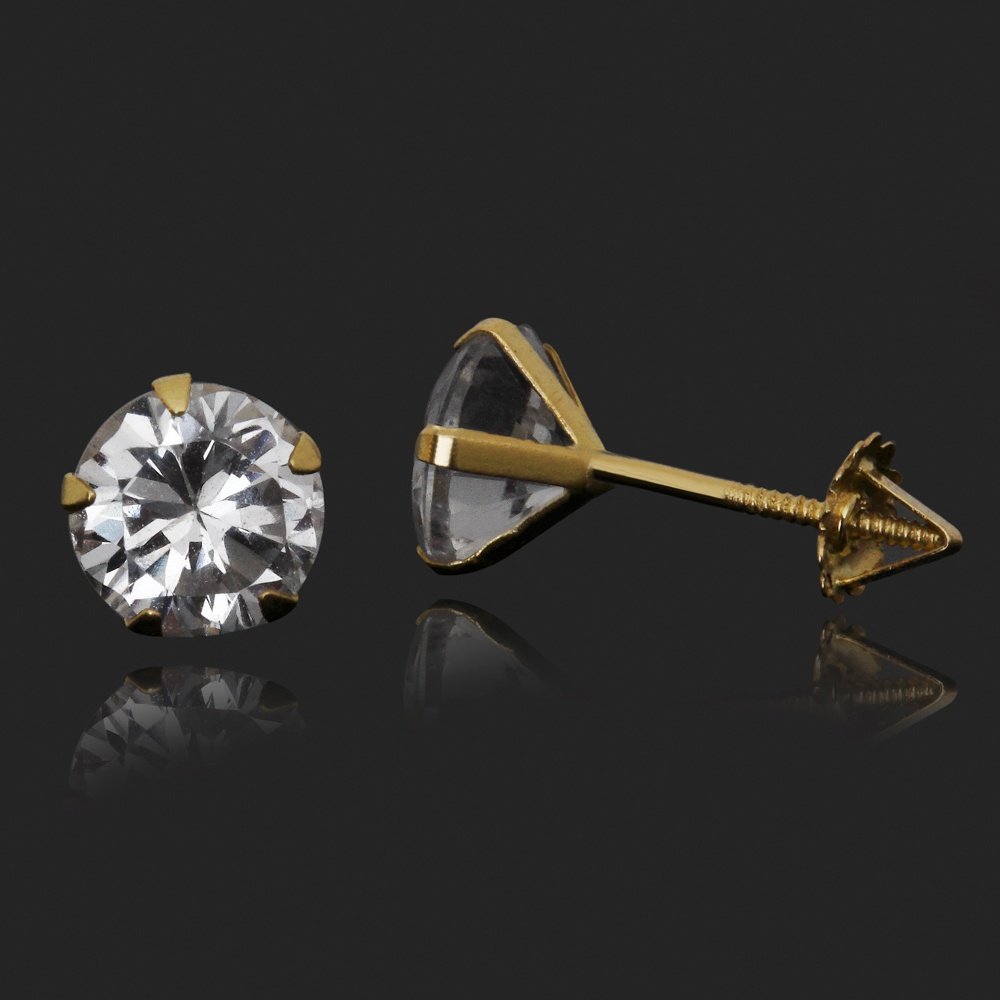 BRINCO FIXO OURO 18K COM ZIRCONIA BRANCA