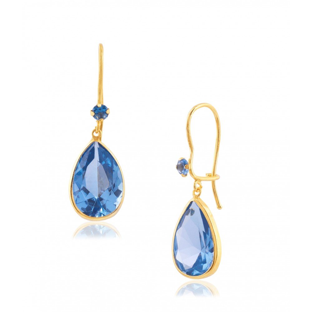 BRINCO GOTA OURO 18K ZIRCÔNIA