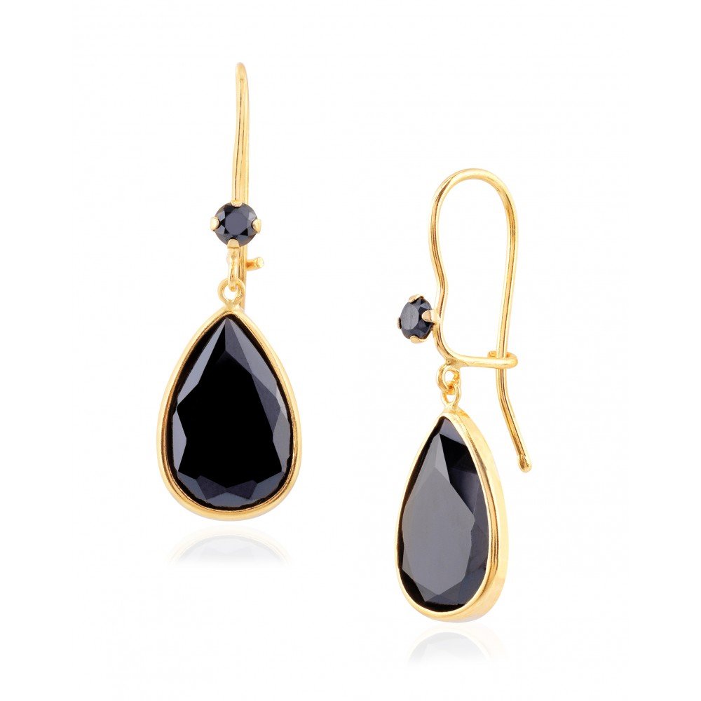 BRINCO GOTA OURO 18K ZIRCÔNIA