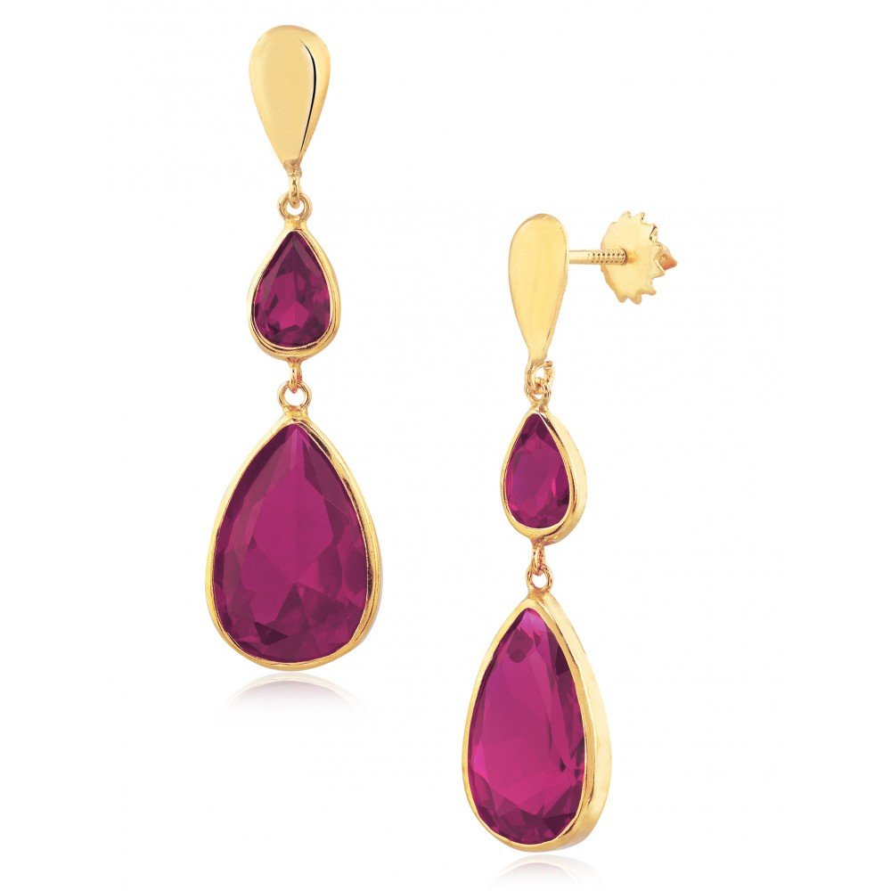 BRINCO GOTA OURO 18K ZIRCÔNIA