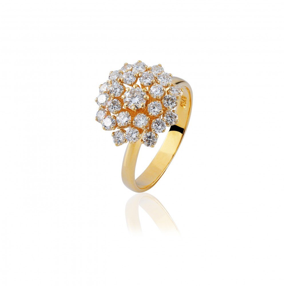 ANEL BUQUE OURO 18K COM TOPAZIO BRANCO
