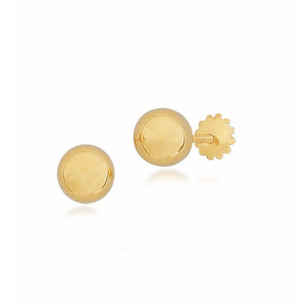 BRINCO BOLA OURO 18K