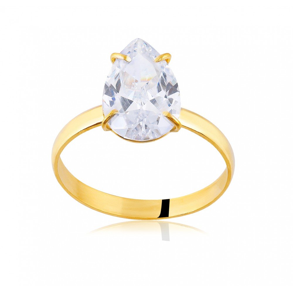 ANEL OURO 18K ZIRCÔNIA