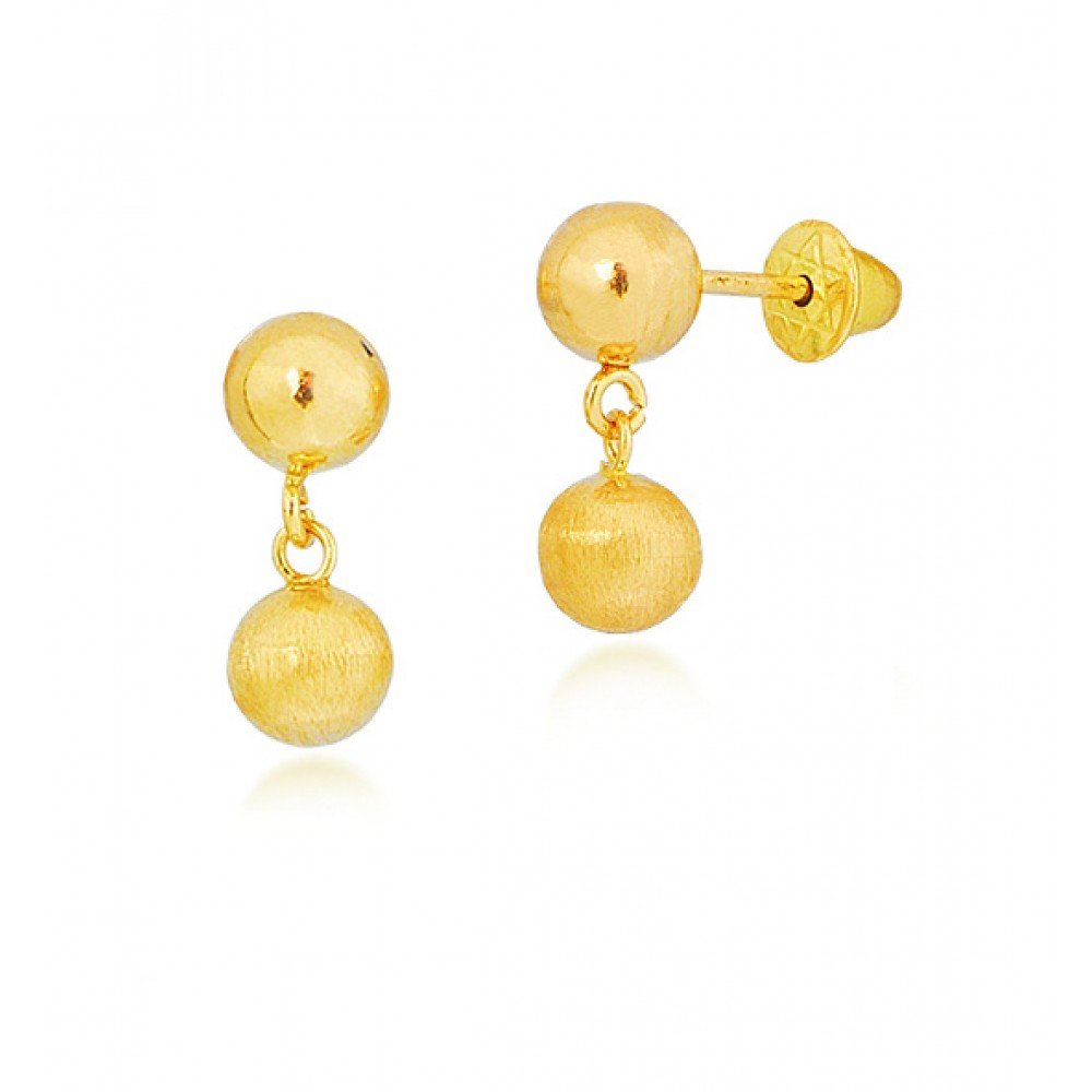 BRINCO BOLA OURO 18K