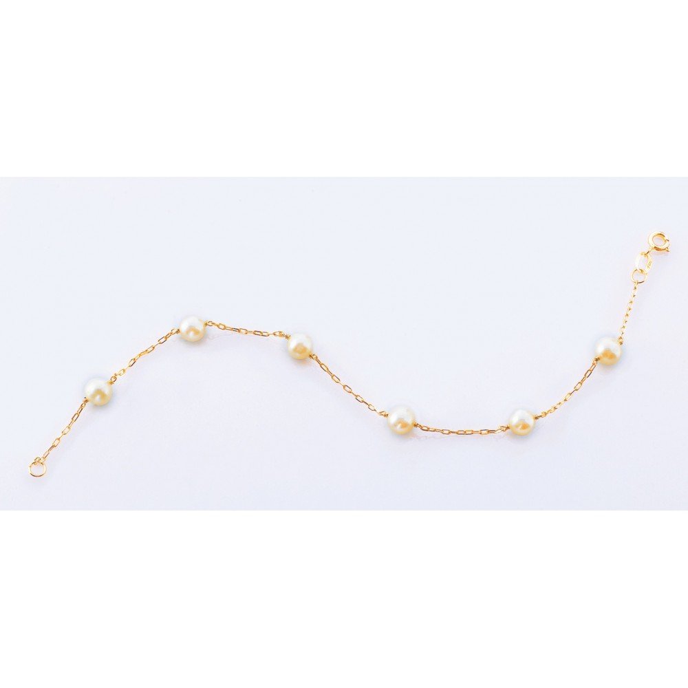 PULSEIRA OURO 18K PÉROLA