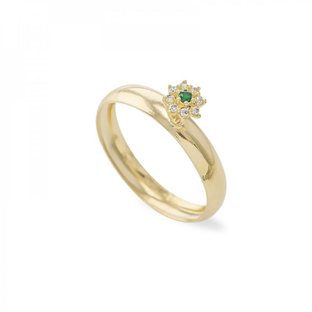 ANEL OURO 18K COM ZIRCÔNIAS