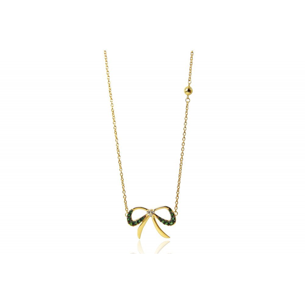 GARGANTILHA LAÇO OURO 18K COM TOPAZIO BRANCO E TOPAZIO RAINFOREST