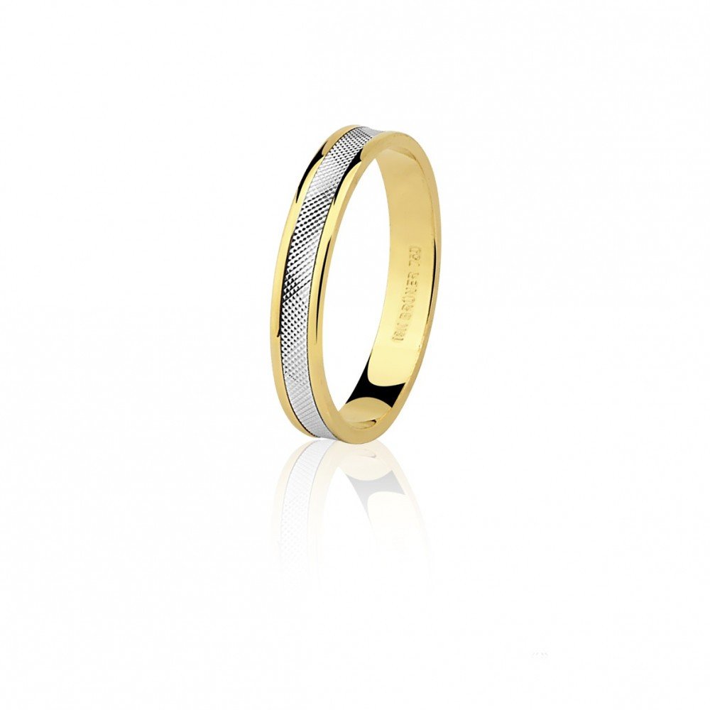 ALIANÇA OURO AMARELO E OURO BRANCO 18K