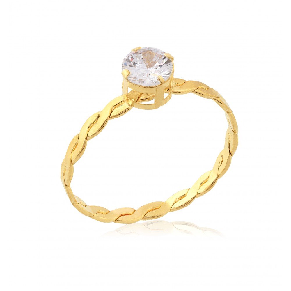 ANEL OURO 18K ZIRCÔNIA