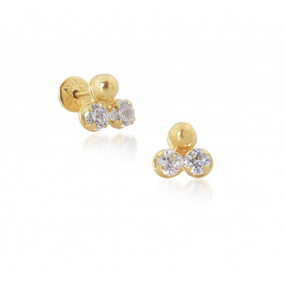 BRINCO OURO 18K ZIRCÔNIA