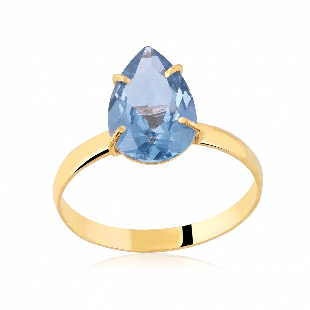 ANEL OURO 18K ZIRCÔNIA