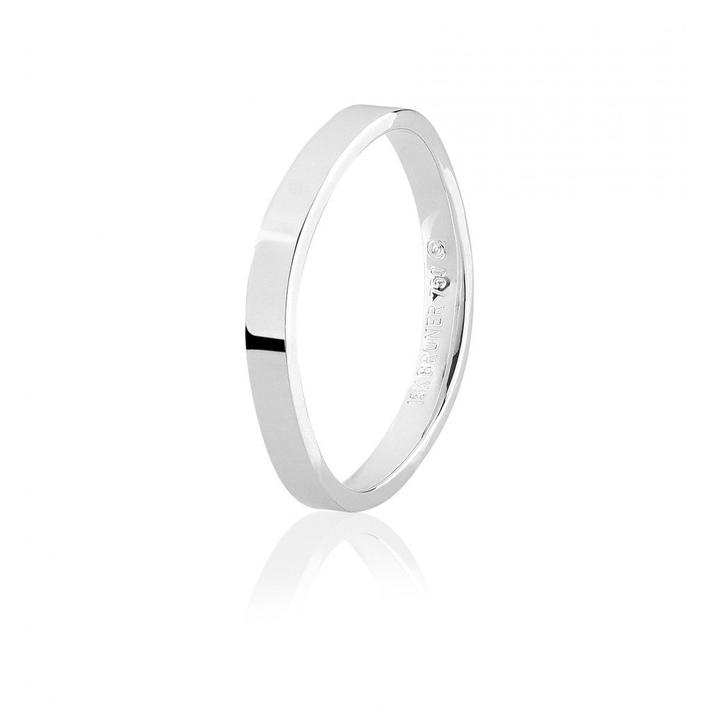 ALIANÇA OURO BRANCO 18K SINUOSA ANATÔMICA