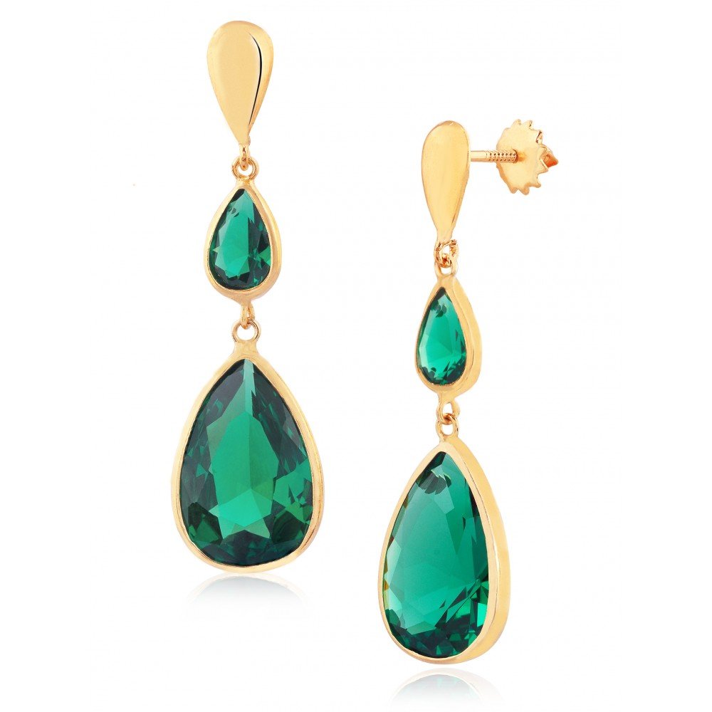BRINCO GOTA OURO 18K ZIRCÔNIA