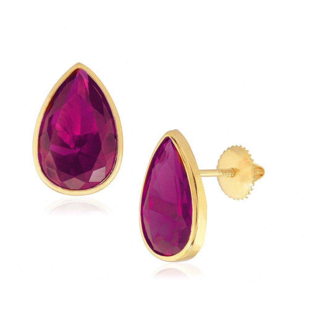 BRINCO GOTA OURO 18K ZIRCÔNIA