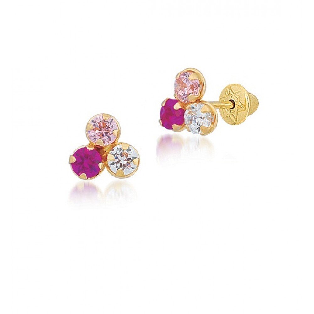 BRINCO OURO 18K ZIRCÔNIA