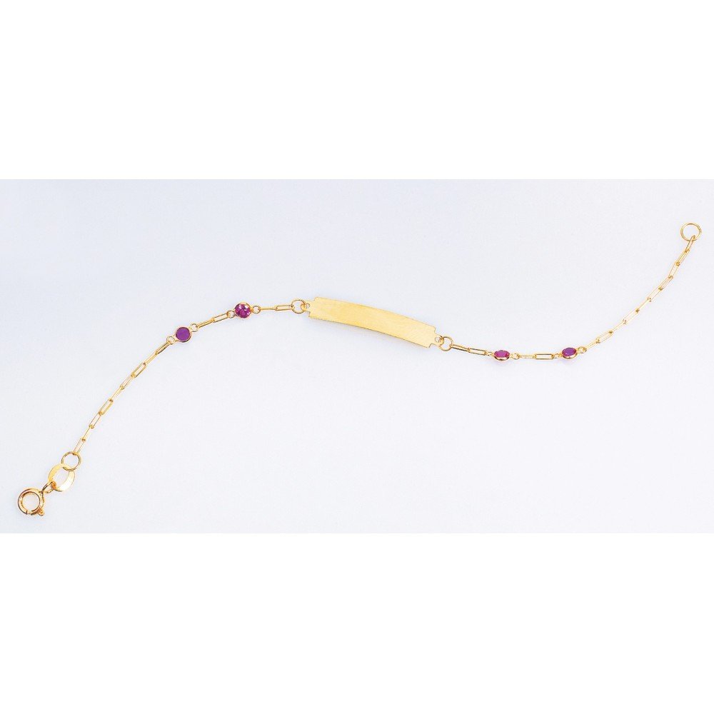PULSEIRA INFANTIL OURO 18K ZIRCÔNIA