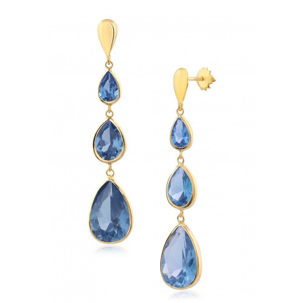 BRINCO GOTA OURO 18K ZIRCÔNIA