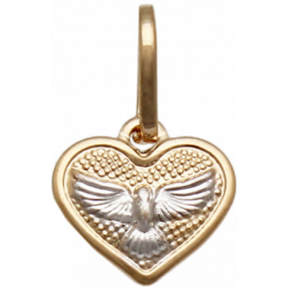 PINGENTE OURO 18K CORAÇÃO DIVINO ESPIRITO SANTO
