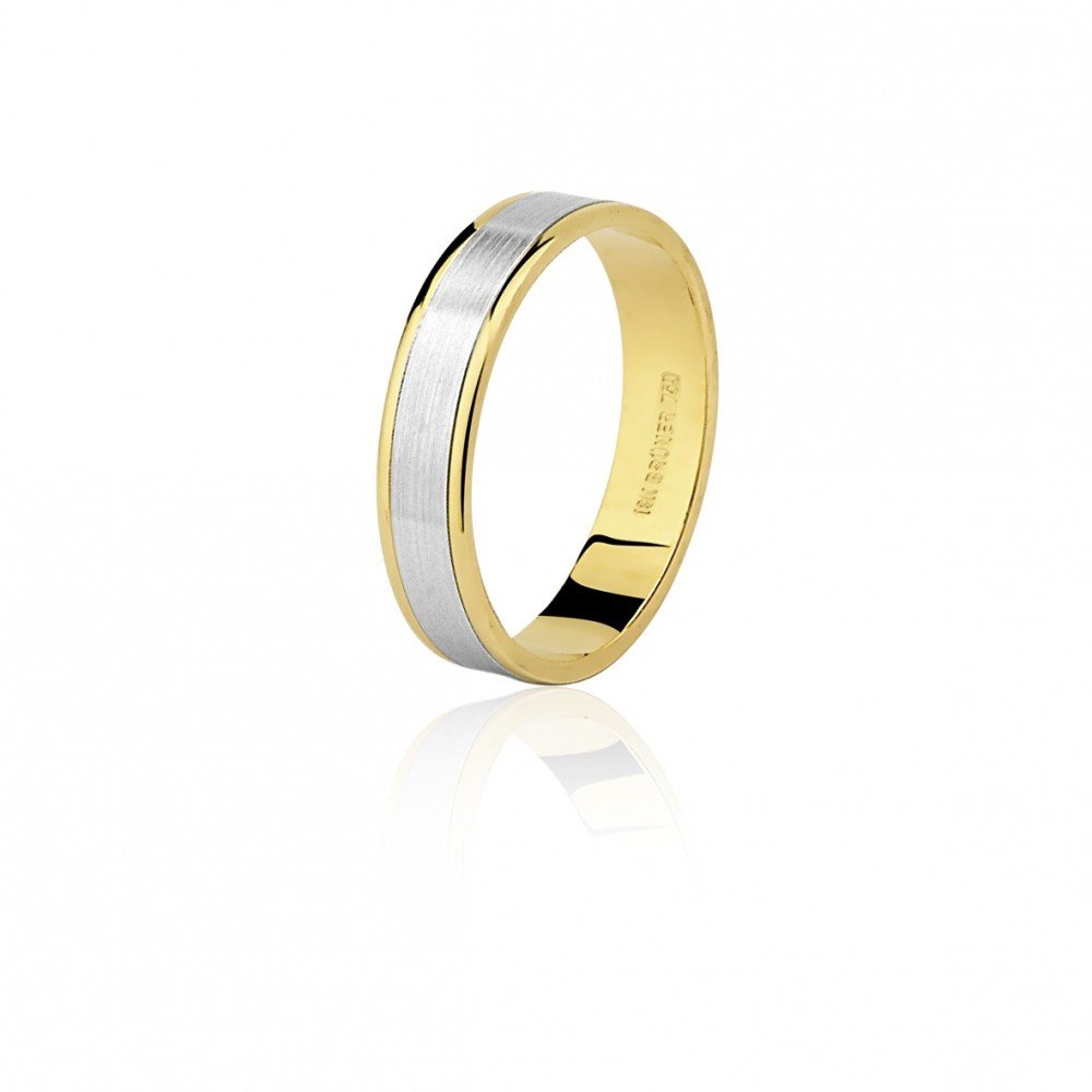 ALIANÇA OURO AMARELO E OURO BRANCO 18K