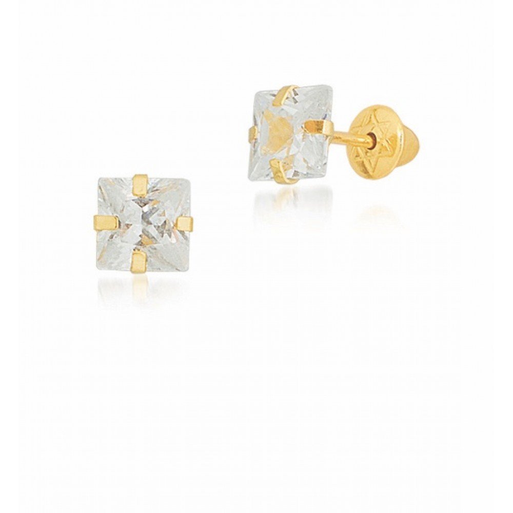 BRINCO OURO 18K ZIRCÔNIA